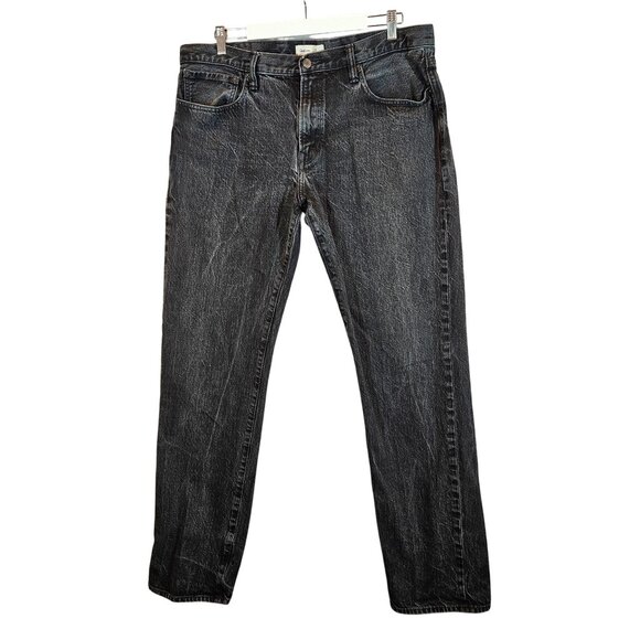 Gap 1969 Mens Straight Fit Denim Jeans 38x36 Black Distressed Wash cotton rugged - Picture 1 of 16